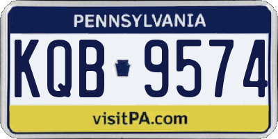 PA license plate KQB9574