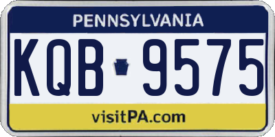 PA license plate KQB9575