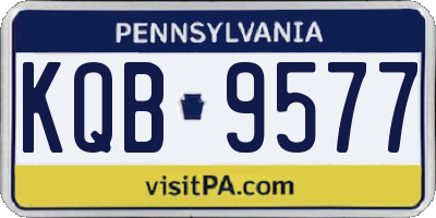PA license plate KQB9577
