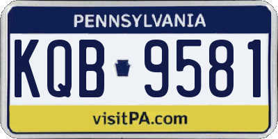 PA license plate KQB9581