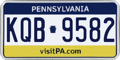 PA license plate KQB9582