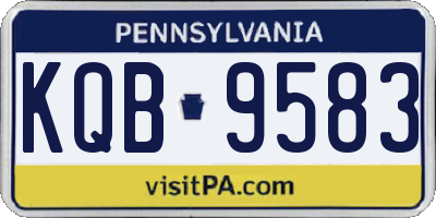 PA license plate KQB9583