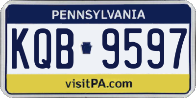 PA license plate KQB9597