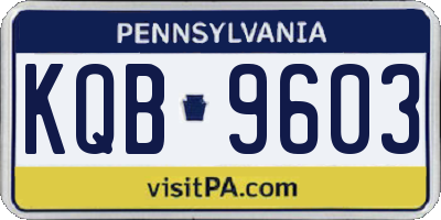 PA license plate KQB9603