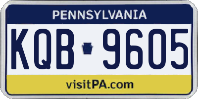 PA license plate KQB9605