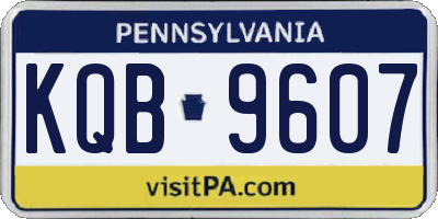 PA license plate KQB9607
