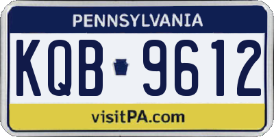 PA license plate KQB9612