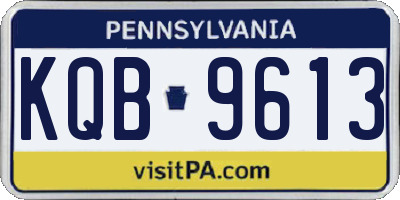 PA license plate KQB9613