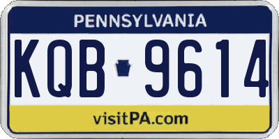 PA license plate KQB9614