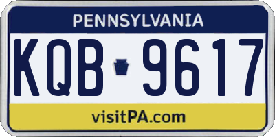 PA license plate KQB9617