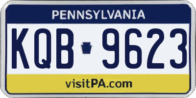 PA license plate KQB9623