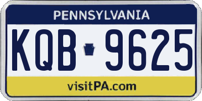 PA license plate KQB9625