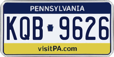 PA license plate KQB9626