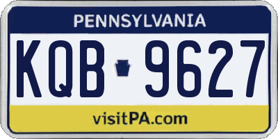 PA license plate KQB9627