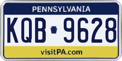 PA license plate KQB9628