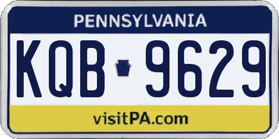 PA license plate KQB9629