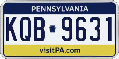 PA license plate KQB9631