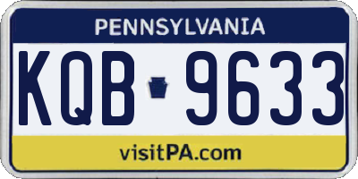 PA license plate KQB9633