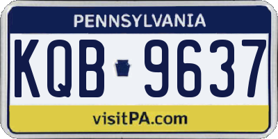 PA license plate KQB9637