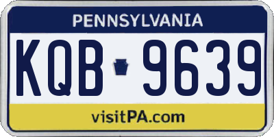 PA license plate KQB9639