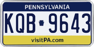 PA license plate KQB9643