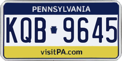PA license plate KQB9645