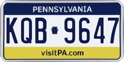 PA license plate KQB9647