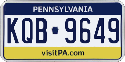 PA license plate KQB9649