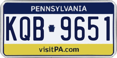 PA license plate KQB9651