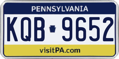 PA license plate KQB9652