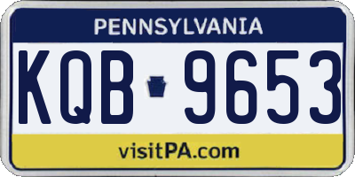 PA license plate KQB9653