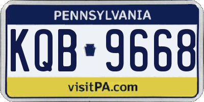 PA license plate KQB9668