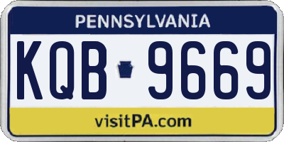 PA license plate KQB9669