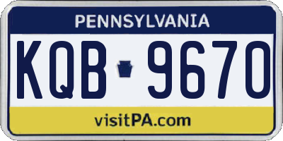 PA license plate KQB9670