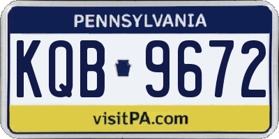 PA license plate KQB9672