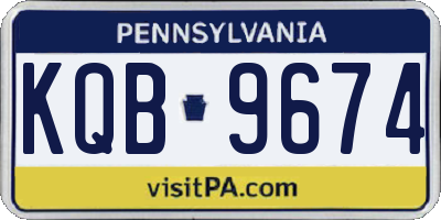 PA license plate KQB9674