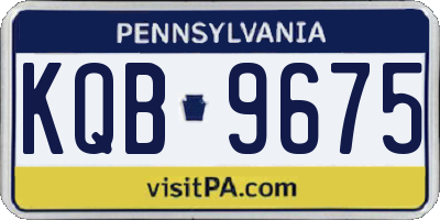 PA license plate KQB9675