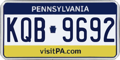 PA license plate KQB9692