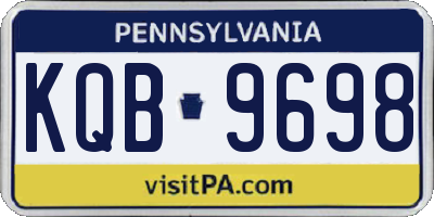 PA license plate KQB9698