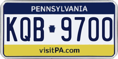 PA license plate KQB9700