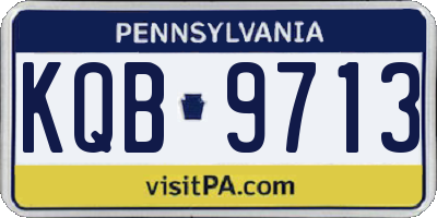 PA license plate KQB9713