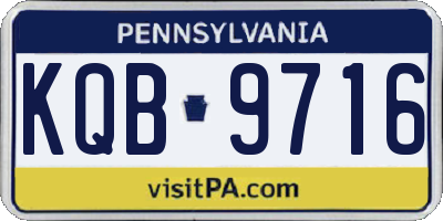 PA license plate KQB9716