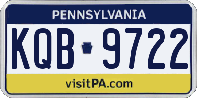 PA license plate KQB9722