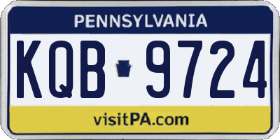 PA license plate KQB9724