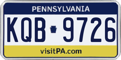 PA license plate KQB9726