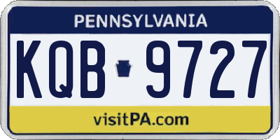 PA license plate KQB9727