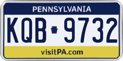 PA license plate KQB9732