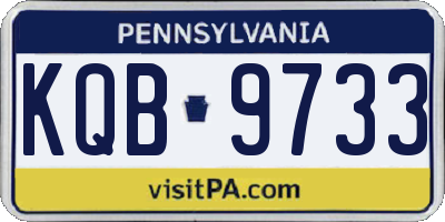 PA license plate KQB9733