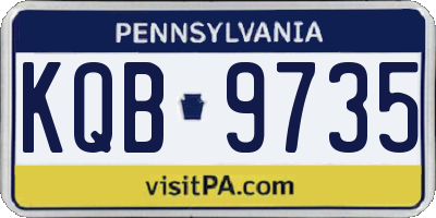 PA license plate KQB9735