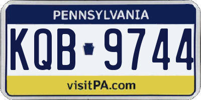 PA license plate KQB9744